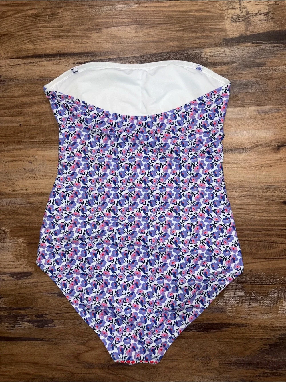 Jessica Simpson strapless one piece swimsuit Medium NWT Tini Multi Floral - Picture 4 of 8